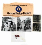 WWII THIRD REICH GERMAN ITEMS ARMBAND PHOTOS PIN