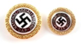 2WWII GERMAN THIRD REICH GOLD NSDAP PARTY PINS