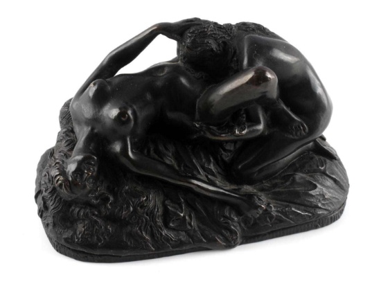 BRONZE EROTICA FEMALE LESBIAN STATUE JEF LAMBEAUX