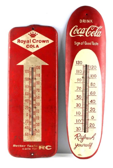 ROYAL & COCA COLA THERMOMETER ADVERTISING SIGN