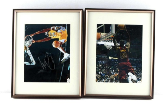 2 SHAQUILE O NEAL AND LEBRON JAMES AUTOGRAPHS