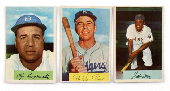 3 GOLDEN AGE 1954 TOPPS BASEBALL CARDS MAYS REESE