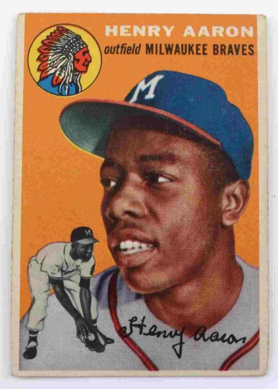 1954 HANK AARON TOPPS #128 ROOKIE BASEBALL CARD