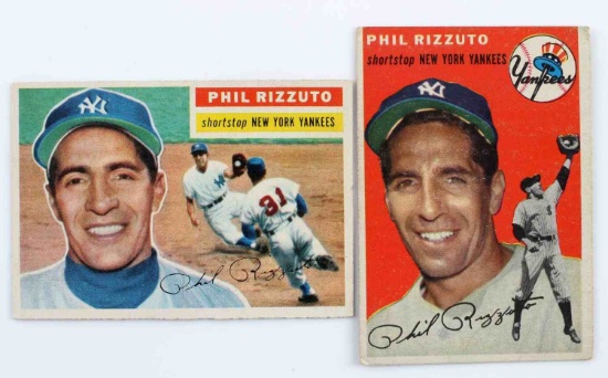 2 PHIL RIZZUTO TOPPS BASEBALL CARDS #17 #113 NICE
