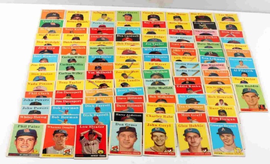 SET OF 114 GOLDEN AGE 1958 TOPPS BASEBALL CARDS