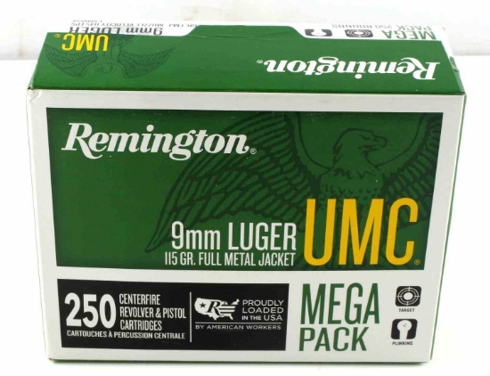 250 ROUNDS 9MM 115 GR REMINGTON AMMUNITION