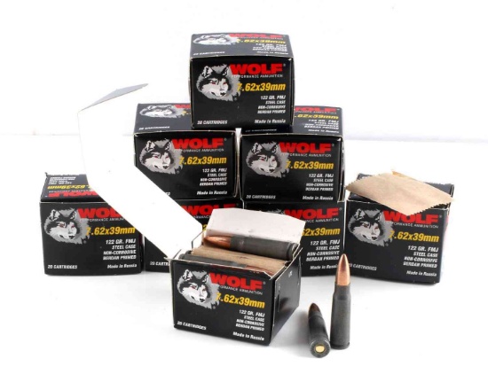 160 RDS WOLF 7.62 X 39MM AMMO RUSSIAN NEW IN BOX