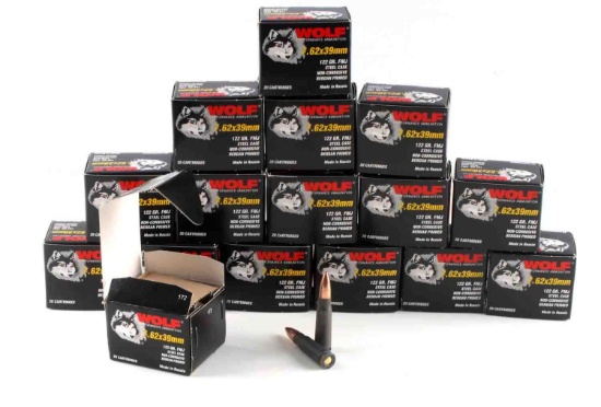 320 RDS WOLF 7.62 X 39MM AMMO RUSSIAN NEW IN BOX