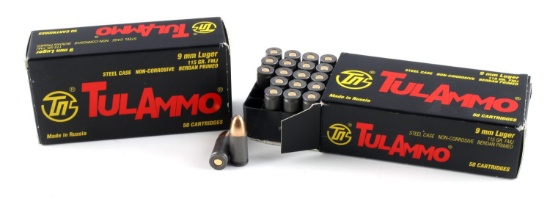LOT OF 100 ROUNDS OF 9MM LUGER FMJ AMMUNITION