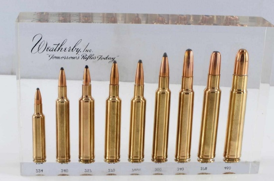WEATHERBY ACRYLIC RIFLE CALIBER DISPLAY SET