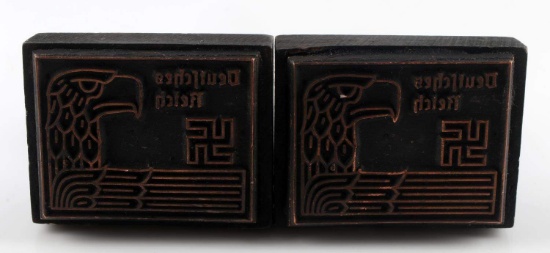 LOT OF 2 WWII GERMAN THIRD REICH RUBBER STAMPS