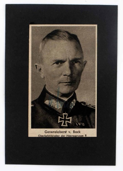 WWII GERMAN REICH SIGNED PHOTO OF FEDOR VON BOCK