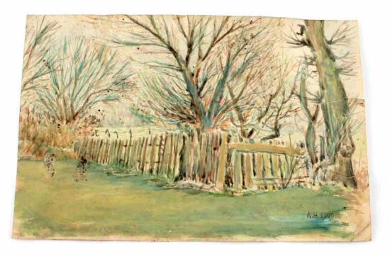 1909 PRE WAR ADOLF HITLER WATERCOLOR PAINTING