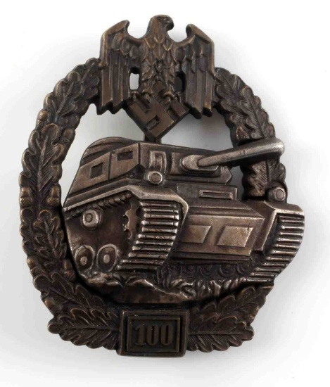 WWII GERMAN THIRD REICH PANZER ASSAULT TANK BADGE