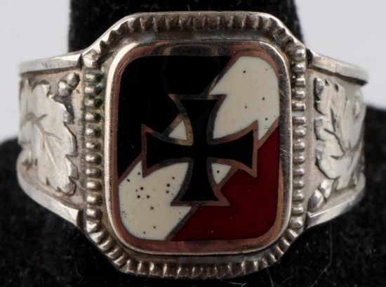 WWII THIRD REICH GERMAN IRON CROSS SILVER RING