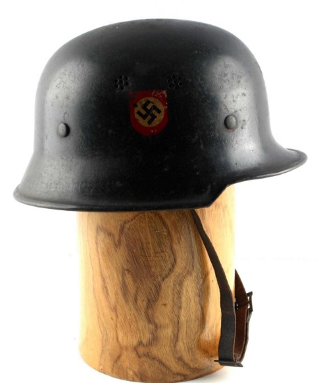 WWII THIRD REICH GERMAN DBL DECAL POLICE HELMET
