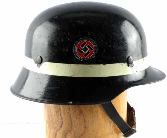 WWII GERMAN NAMED M34 DAF HELMET KARL HEINEN
