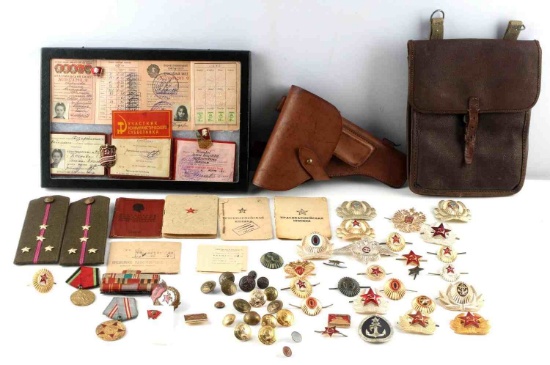 USSR SOVIET UNION COLD WAR I.D. HOLSTER BADGES LOT