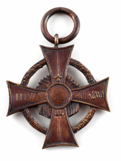 1920 POLISH LITHUANIAN CROSS OF MERIT W SWORDS
