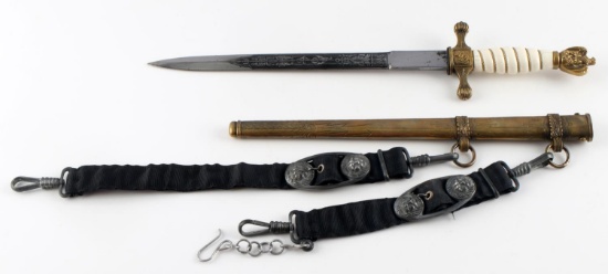 WWII THIRD REICH KRIEGSMARINE DAGGER SILVER HANGER