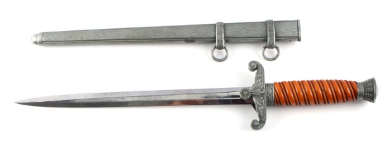 WWII GERMAN OFFICERS ARMY DAGGER WITH SCABBARD
