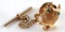 14KT GOLD AND EMERALD SEEING OWL TIE PIN