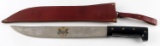 CLIP POINT BOWIE KNIFE WITH LEATHER SCABBARD