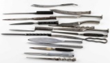 LOT OF 18 MIXED METAL ADVERTISING LETTER OPENERS