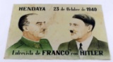 WWII THIRD REICH FRANCO HITLER HENDAYA POSTER