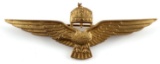 WWII HUNGARIAN EAGLE AND CROWN PILOT WING PIN
