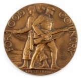 WWI US AMERICAN LEGION GOD BRONZE MEDALLION