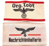 WWII THIRD REICH GERMAN ARMBAND LOT OF 2