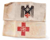 WWII GERMAN REICH GROUP OF 2 NURSE ARMBANDS