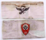 WWII GERMAN REICH GROUP OF 2 LABOR FRONT ARMBANDS