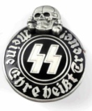 WWII GERMAN REICH SS MEMBERSHIP ENAMEL SKULL PIN