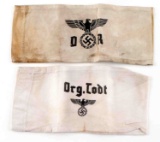 2 WWII GERMAN THIRD REICH LABOR FRONT ARMBANDS