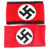 WWII GERMAN THIRD REICH 2 NSDAP PARTY ARMBANDS