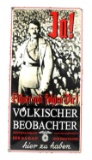 WWII THIRD REICH NSDAP VOTE FOR HITLER METAL SIGN