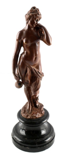 1896 ANTIQUE MAX LINDENBERG NUDE WOMAN WITH VASE