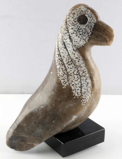 MODERNIST BIRD ALABASTER PARROT SCULPTURE BY HURST