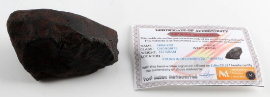 2017 MALI FOUND CHONDRITE METEORITE WITH COA