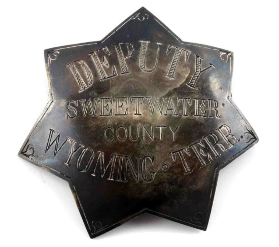 1800'S DEPUTY SHERRIFF BADGE WYOMING TERRITORY