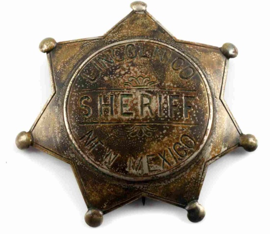 1800'S ANTIQUE SHERIFF BADGE LINCOLN NEW MEXICO