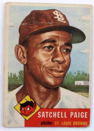 1953 SATCHEL PAIGE #220 BROWNS TOPPS BASEBALL CARD