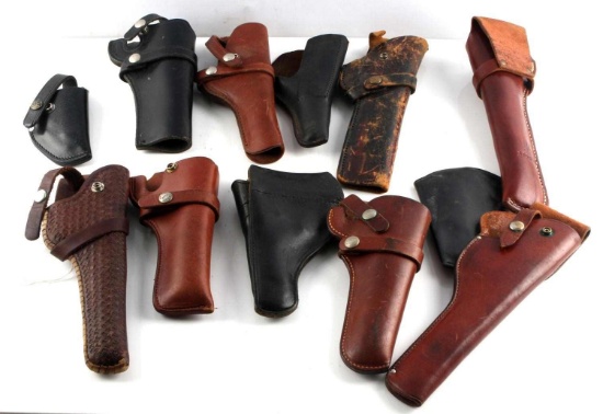 12 SINGLE ACTION & OTHER PISTOL REVOLVER HOLSTERS