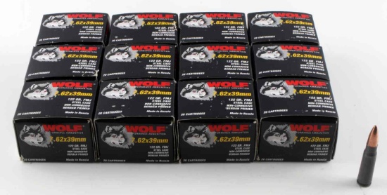 240 RDS WOLF 7.62 X 39 MM NEW IN BOX AMMO RUSSIAN