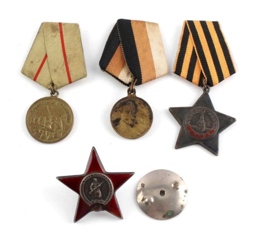 SOVIET CCCP MEDAL LOT STAR ORDER AND MERIT