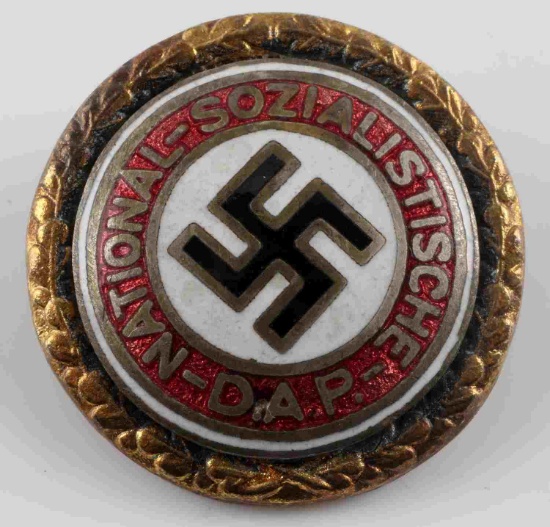 WWII GERMAN THIRD REICH NSDAP GOLD PARTY BADGE