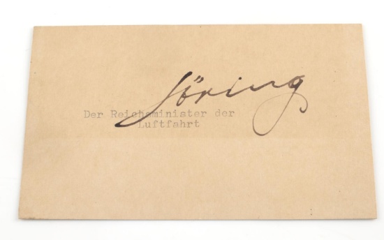 WWII GERMAN HERMANN GOERING AUTOGRAPHED CARD
