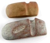 2 WOODLAND NATIVE AMERICAN 3/4 GROOVE STONE AXE